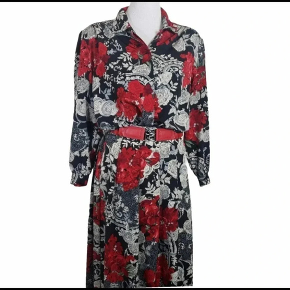 Vintage Koret petites 12 red/black/white 2 pcs‎ skirt + blouse set - Picture 3 of 7